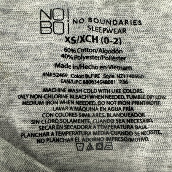 No Boundaries Womens Sleepwear Dress Size XS Blue & Gray Ugh Monday - Picture 4 of 4